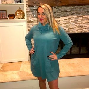 Cut-loose XL cotton long sleeve sweater dress